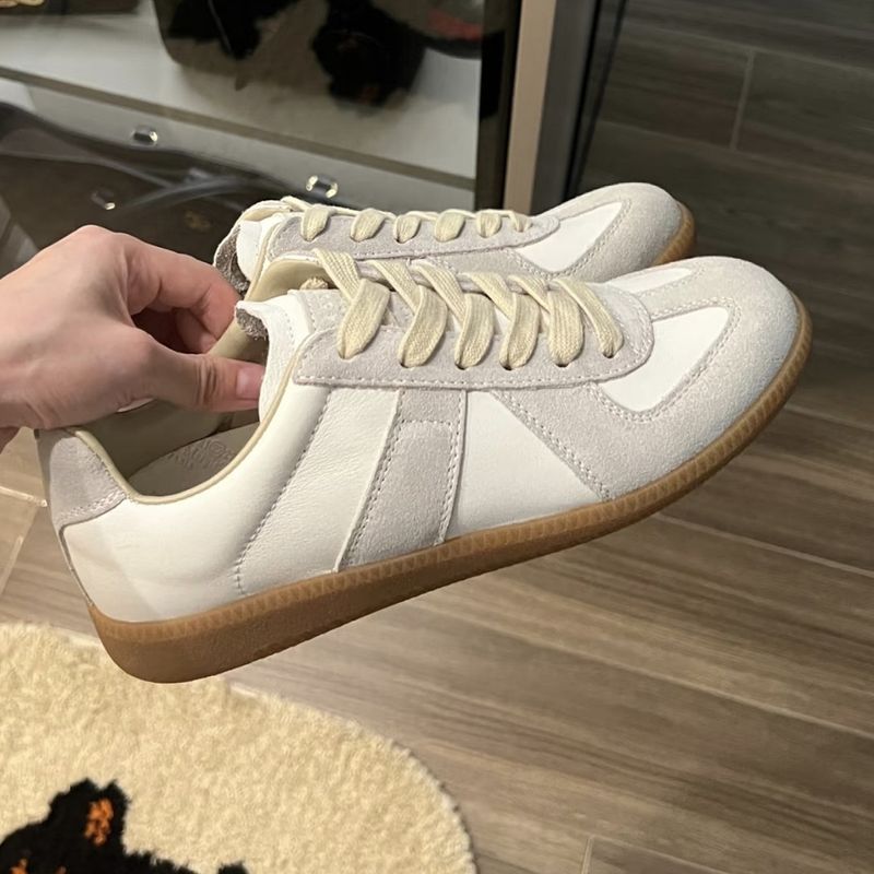 Pelle di pecora, versione alta, addestramento tedesco, versatile, con lacci, casual, comodo, fondo piatto, bianco foresta, da uomo e da donna_voghion.com