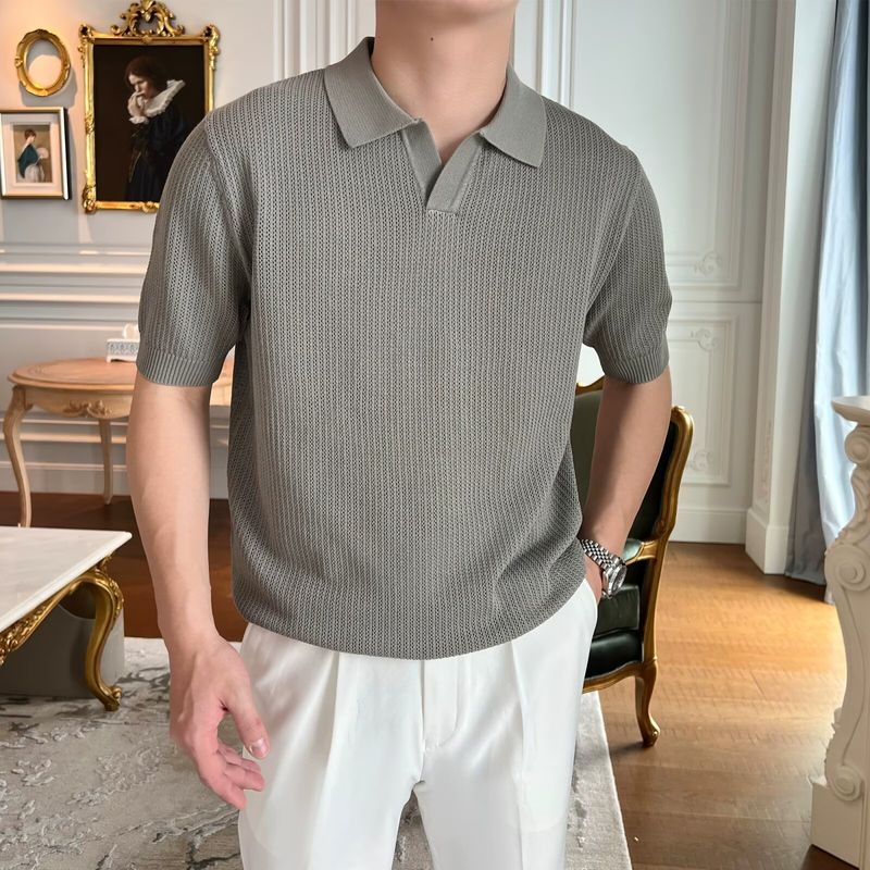Men's Clothing High End Sense Led Business Casual Paul Summer Men's Short Sleeved T Shirt Men_voghion.com