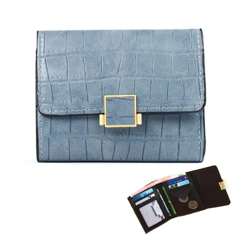 Portafoglio corto da donna Portafoglio piccolo in pelle di marca di lusso di moda Porta carte da donna per borsa da donna Frizione Portafoglio con fermasoldi 2022_voghion.com