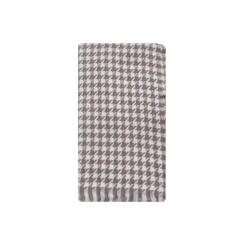 Straight Classic Thousand Bird Plaid Imitation Cashmere Scarf Women's Autumn Winter Soft and Warm Student Neck_voghion.com