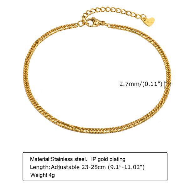 Mehrere doppelschichtige Edelstahl-Fußkettchen mit modischer Persönlichkeit für Frauen, Fußschmuck, Quanxi-Wasserzubehör, JC-128_voghion.com