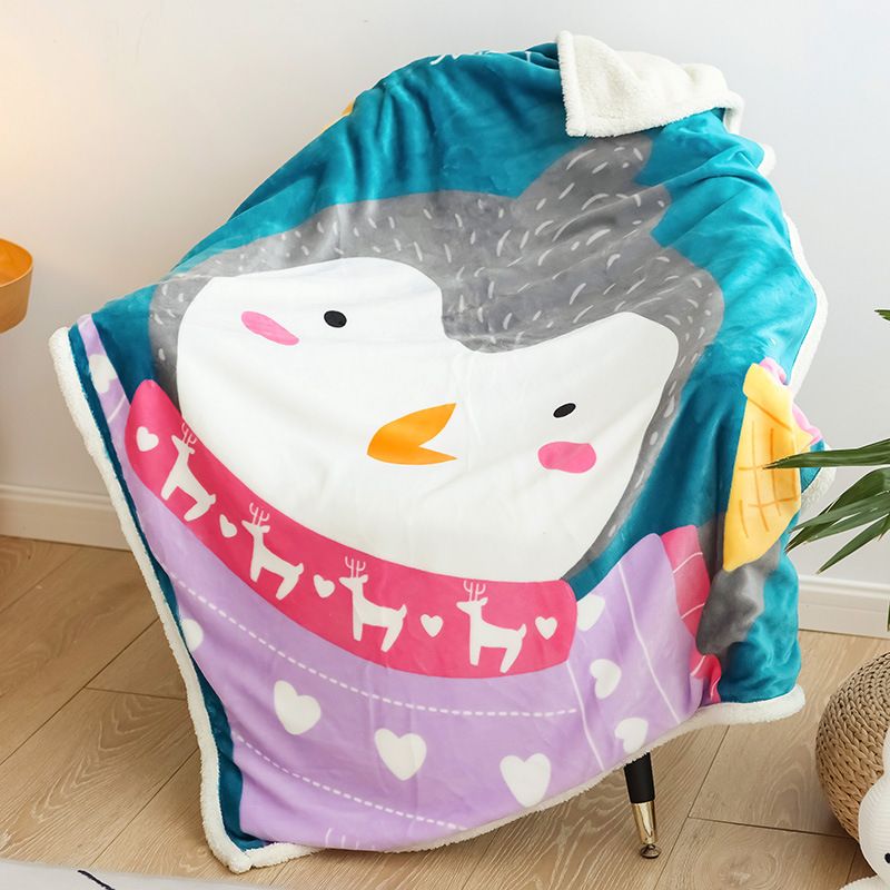 Unisex neue Cartoon Flanell Decke Einzel Doppel Schicht Baby Decke Abdeckung Decke Lammfell Decke_voghion.com