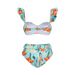 Maillot de bain bikini fleuri, manches à volants, pantalon taille haute, maillot de bain sexy et amincissant_voghion.com