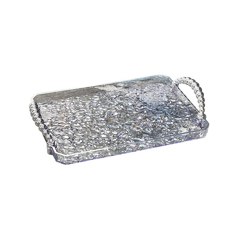 Bandeja ondulada estética con asas: organizador de tazas de cocina de doble propósito y decoración para la entrada, un elegante accesorio fotográfico para decorar el hogar._voghion.com