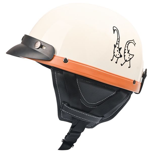 3C-Certified Adjustable ABS Scooter Half Helmet – UV Protection, Interchangeable Lens Options (Copper Mirror, Retro Square & Goggle Styles)_voghion.com