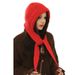 Red balaclava hat for women in autumn winter, warm thick knitted integrated neck and ear protection, woolen hat, trendy_voghion.com