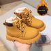 Stivali invernali da neve per bambini con fodera in pile, scarpe calde per ragazzi, gialli per ragazze, grandi stivali Martin in cotone_voghion.com