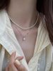 Collana girocollo con ciondolo singolo in argento sterling 925, per donna, con perle d'acqua dolce, nuova catena per clavicola_voghion.com
