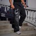 Herren Retro Hip Hop Print Jogginghose Lässige Jogger mit Totenkopf-Design Baumwollmischung Streetwear Hose_voghion.com