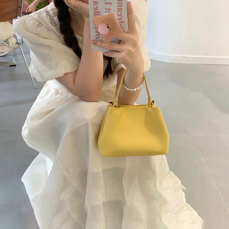 Sac seau pour femme, sac à bandoulière en poudre de fraise, mini sac fourre-tout, petit sac de haute qualité_voghion.com