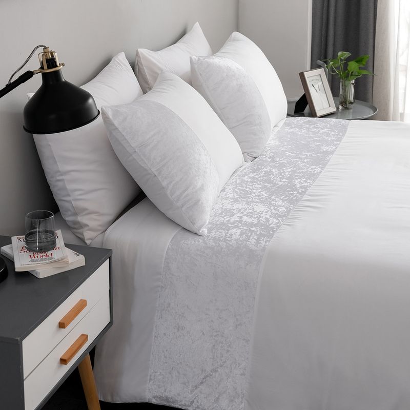 Ensemble de housse de couette patchwork en velours blanc, textile de maison, taille trois pièces, taille trois pièces_voghion.com