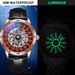 Orologio meccanico scheletrato con quadrante interno girevole alla moda per uomo, lancette luminose, cinturino in pelle e acciaio, orologi automatici_voghion.com