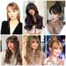 Synthetic hair  mini air bangs with straight bangs double sideburns face repair_voghion.com