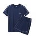 Sportstøjsæt til mænd, lavet af polyester, ultratyndt sommertøj, høj elasticitet, afslappet, hurtigtørrende, todelt herresæt_voghion.com