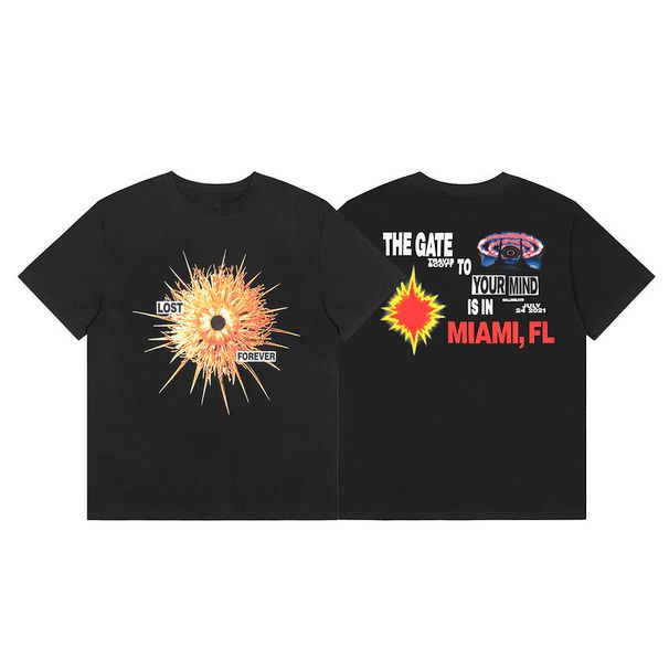 Amerikan moda markası Travis Scott Cactus Jack denizyıldızı desenli erkek ve kadın bol kısa kollu tişört pamuk_voghion.com