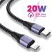 Câble USB C de charge rapide PD 20W pour iPhone type-c à câble de données à 8 broches câble tressé en nylon pour iPhone 14 13 11_voghion.com