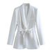 GraceChic Spring Casual 20 Belt With 23 Suit New Women's Blazer White Pants_voghion.com