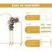 Set mit 2 goldenen Metallbogen-Hintergrundständern für Hochzeiten, Geburtstagsfeiern, Babypartys und Abschlussfeiern_voghion.com