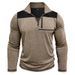 Herren Langarm Stehkragen Zip-Up Hoodie Taktische Jacke mit Farbblock-Design für den Winter_voghion.com