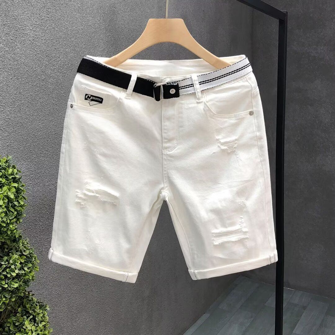 Men's Clothing Spliced Jeans Fashion Trend Men's Slightly Elastic Slim Fit Men's Jeans Multi-Color Spliced Black_voghion.com