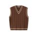 Men's Clothing College Style Neck Knitted Vest Men's Autumn And Winter American Retro Loose Sleeveless Sweater Vest Pullover Waistcoat Jacket_voghion.com