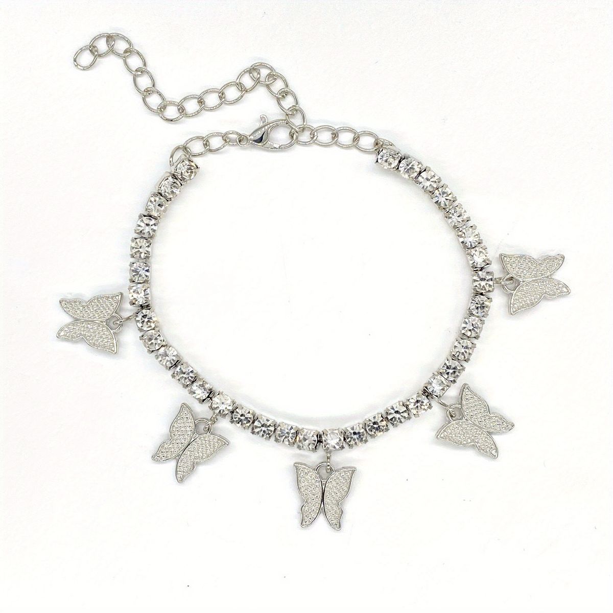 Creative Rhinestone Small Butterfly Fashion Anklet Simple Beach Shimmer Exquisite_voghion.com