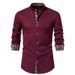 2025d Plus Size Spring Autumn New Men's Stand Collar Henley Paisley Color Block Long Sleeve Shirt A348_voghion.com