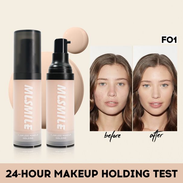 MLSMILE Concealer Liquid Foundation Matte Light And Thin To Improve The Face, Brighten And Base 8 Color Foundation Cream Nude Makeup_voghion.com