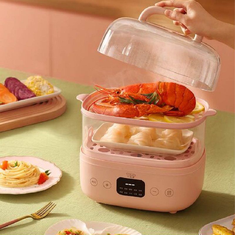 Multifunctional Food Warmer Reheat Insulation Steam Cook Pot ElectricFood Steamer Smart Breakfast Machine 2 Layers Removabe 6L_voghion.com