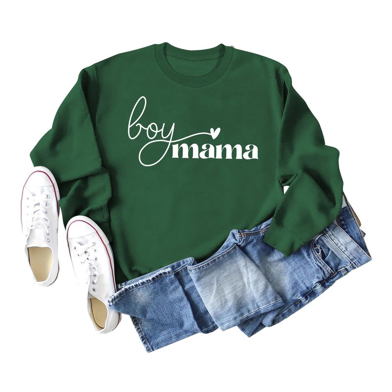 Women's Boy Mama Women's Boy Mama Autumnwinter hoodie with long sleeves_voghion.com