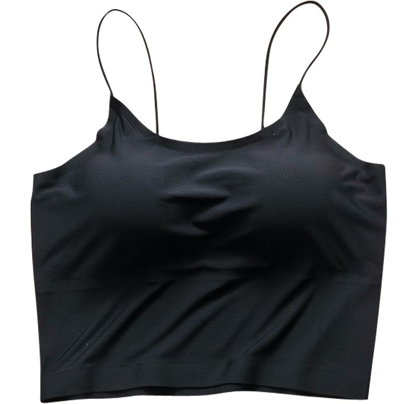 Ice Silk Back Shaping Bra Anti-Wardrobe Malfunction Base Wrapped Chest Inner Tube Top Padded Strap Vest Outer Wear_voghion.com