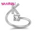 Fertiger Sterling Silber Alphabet Ring A-Z 26 Anfangsbuchstaben Name Schmuck für Frauen Geburtstag Weihnachtsgeschenk AAA Cubic Zirkon_voghion.com