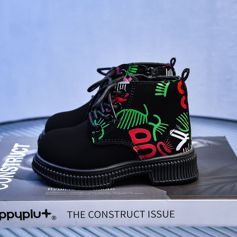 Kids Shoes 2024 autumn and winter new children's Martin boots solid color boys' small leather boots girls' fashionable small short boots children_voghion.com