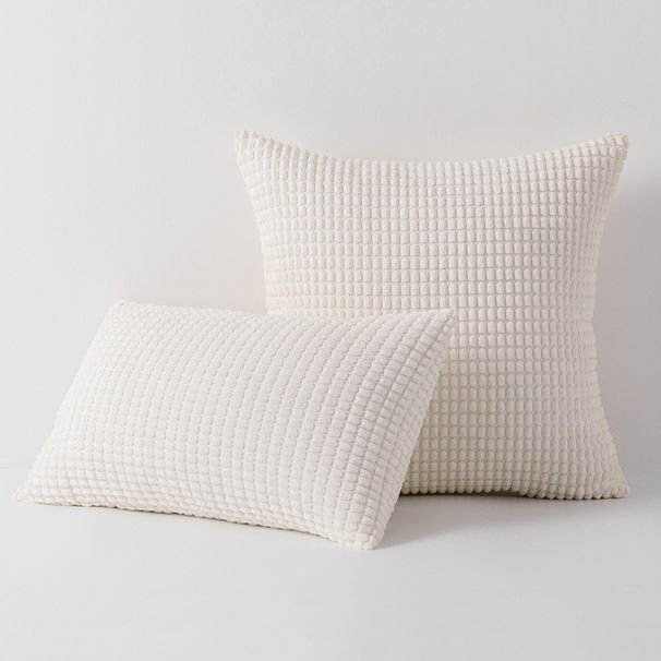 2025 Corn Kernel Pillow Grid Nap Bedside Cushion Home Simple Plush Pillowcase_voghion.com