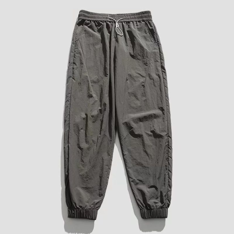 Ανδρικά Ρούχα Καλοκαιρινά νέα παντελόνια ανδρικά λεπτά παντελόνια από μετάξι σε πάγο, ανδρικά αθλητικά κολάν σε στυλ Χονγκ Κονγκ, μοντέρνα αθλητικά παντελόνια μάρκας_voghion.com