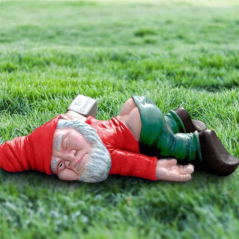 Funny Drunk Garden Dwarves Outdoor and Indoor Courtyard Lawn porch Decoration Statue Resin Crafts_voghion.com