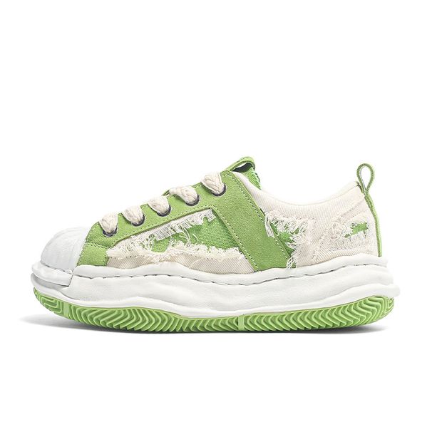Denim verde franja concha cabeça dissolver sapatos respirável cem pares par plataforma tênis_voghion.com