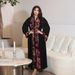 Muslim Arabian Dubai Golden Velvet Jacquard Temperament Evening Dress Retro Fashion Jalabia Women's Clothing_voghion.com