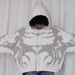 Gothic Print Zip-Up Hoodie - Unisex Dark Aesthetic Sweater | Winter Warm Pullover_voghion.com