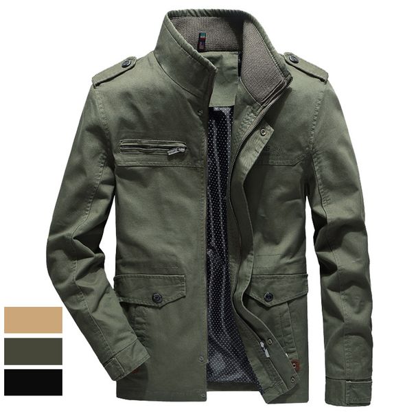 Herren Jugend Stehkragen Mittellange Casual Fashion Herbst und Winter dünne Windjacke_voghion.com