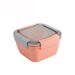 Convenient lunch lunch box for office workers and students Double-layer compartment square four-sided buckle plastic sealed lunch box_voghion.com