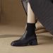 ShoeVault - Stivali corti in maglia spessa da donna, autunno inverno 2025, nuovi stivali Martin elasticizzati, versatili, in stile britannico, con tacco alto e sottili_voghion.com