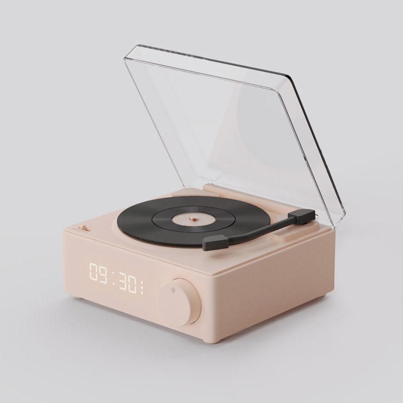 Retro vinile altoparlante Bluetooth giradischi casa piccolo programma sveglia computer portatile piccolo altoparlante desktop_voghion.com