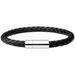 Bracciale da uomo in acciaio inossidabile intrecciato con corda in pelle, fai da te, con incisione, semplice fibbia magnetica, bracciale in pelle da 6 mm._voghion.com