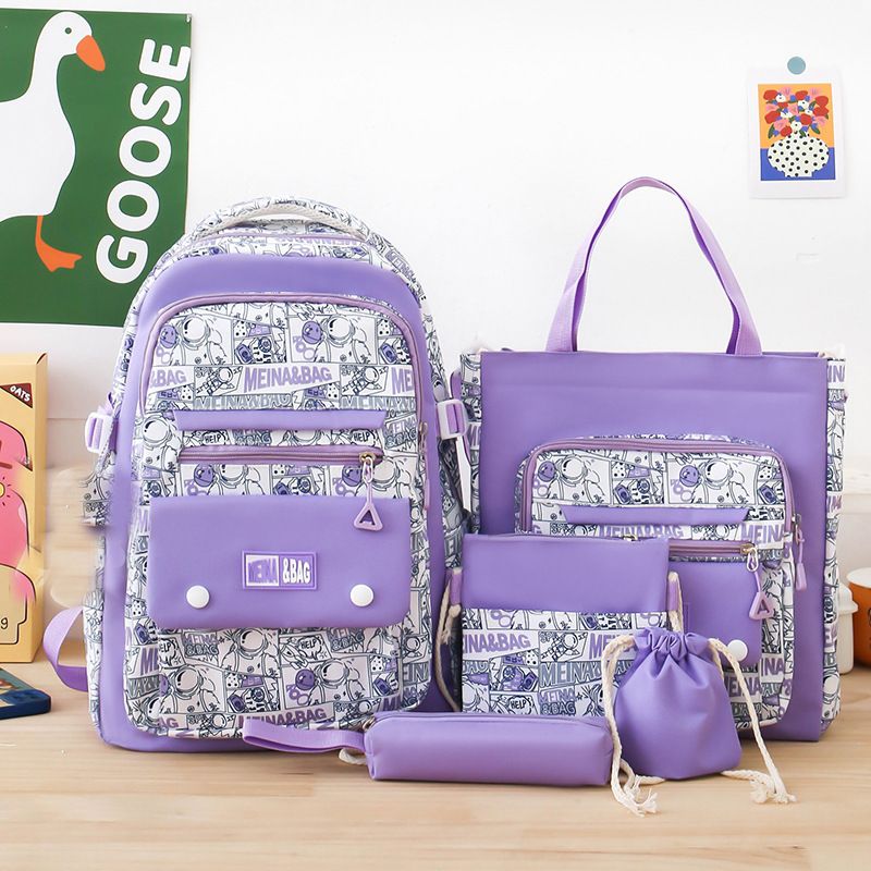 Mochilas para niños y bebés con diseño de grafiti y personalidad a juego, mochila de gran capacidad para estudiantes de secundaria, primaria y secundaria._voghion.com