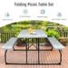 Indoor And Outdoor Folding Picnic Table Bench Set With Wood-like Texture_voghion.com