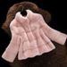Abbigliamento donna Inverno nuovo cappotto corto in visone collo alto visone_voghion.com