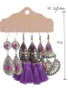 6 Retro Tassel Combination Womens Earrings Set With Bohemian Irregular Vacation And 241113_voghion.com