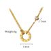 Collana in vero oro con ciondolo a forma di cerchio in acciaio al titanio con ciondolo a forma di fornace eolica, estremamente semplice, per donna 【 】_voghion.com