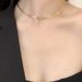 Collana con catena a doppio strato con frange e ago per labbra, collana in acciaio al titanio, temperamento minimalista femminile, collana con catena sottile per clavicola retrò femminile_voghion.com